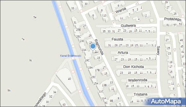 Warszawa, Rajmunda, 21A, mapa Warszawy