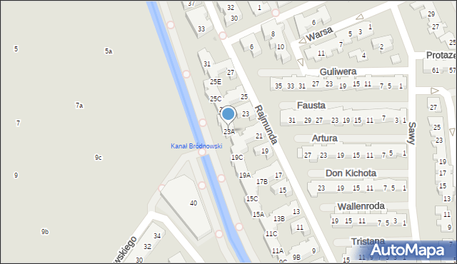 Warszawa, Rajmunda, 23A, mapa Warszawy