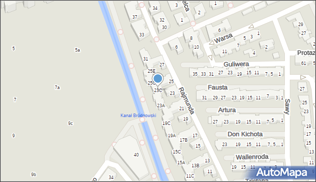 Warszawa, Rajmunda, 23C, mapa Warszawy