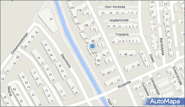 Warszawa, Rajmunda, 7A, mapa Warszawy