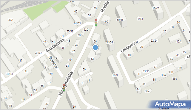 Warszawa, Radzymińska, 52A, mapa Warszawy