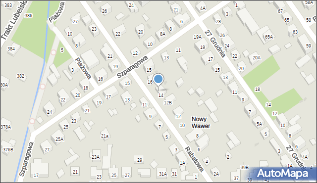 Warszawa, Rabatowa, 14A, mapa Warszawy