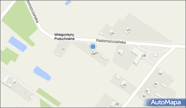 Wielgomłyny, Radomszczańska, 10a, mapa Wielgomłyny