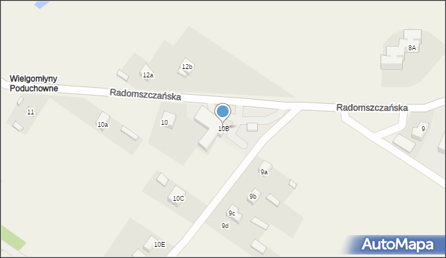 Wielgomłyny, Radomszczańska, 10B, mapa Wielgomłyny