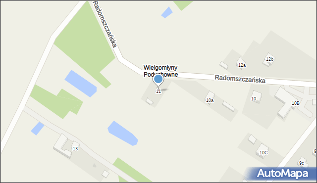 Wielgomłyny, Radomszczańska, 11, mapa Wielgomłyny