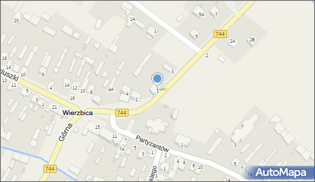 Wierzbica, Radomska, 1, mapa Wierzbica