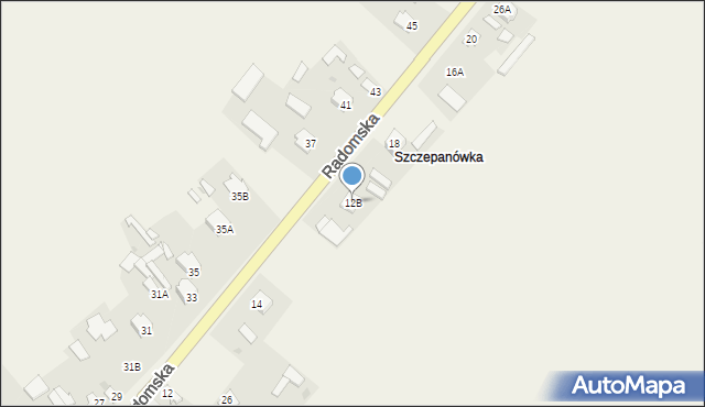 Wierzbica, Radomska, 12B, mapa Wierzbica