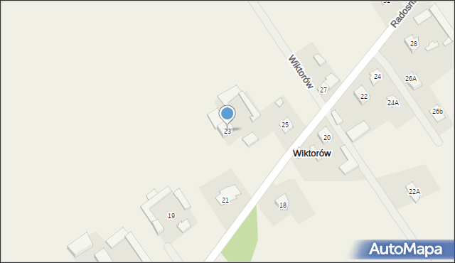 Wiktorów, Radosna, 23, mapa Wiktorów