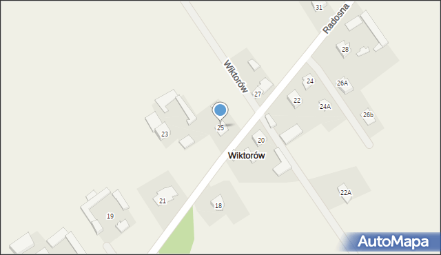 Wiktorów, Radosna, 25, mapa Wiktorów