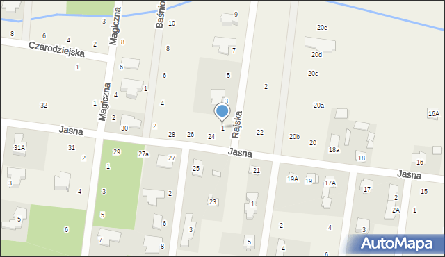 Wilcza Góra, Rajska, 1, mapa Wilcza Góra