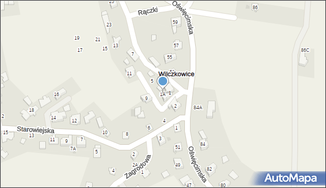 Wilczkowice, Rączki, 1A, mapa Wilczkowice