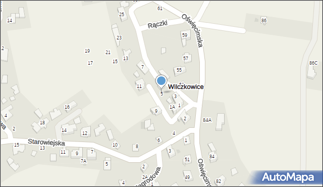 Wilczkowice, Rączki, 5, mapa Wilczkowice