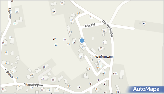 Wilczkowice, Rączki, 7, mapa Wilczkowice