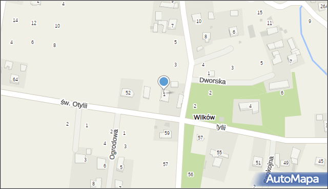 Wilków, Radosna, 1, mapa Wilków