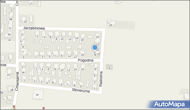 Witaszyce, Radosna, 9, mapa Witaszyce