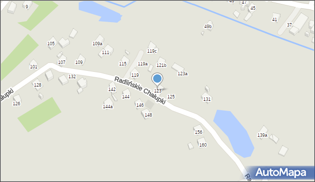 Wodzisław Śląski, Radlińskie Chałupki, 123, mapa Wodzisławia Śląskiego