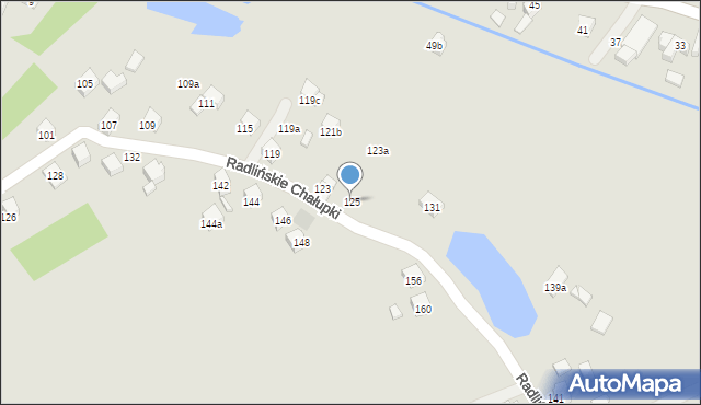 Wodzisław Śląski, Radlińskie Chałupki, 125, mapa Wodzisławia Śląskiego