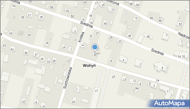 Wohyń, Radzyńska, 10, mapa Wohyń