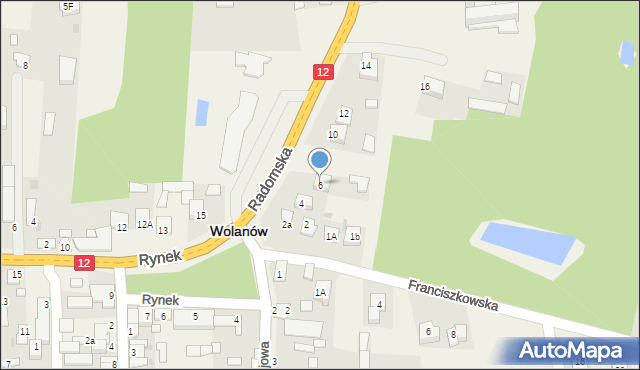 Wolanów, Radomska, 6, mapa Wolanów