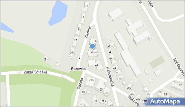 Wrocław, Rakowiecka, 21, mapa Wrocławia