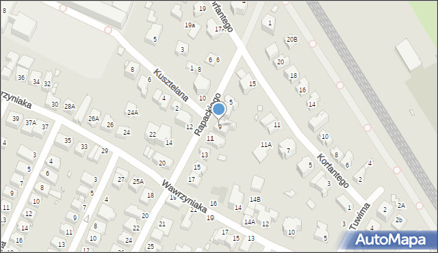 Wrocław, Rapackiego Mariana, 9, mapa Wrocławia