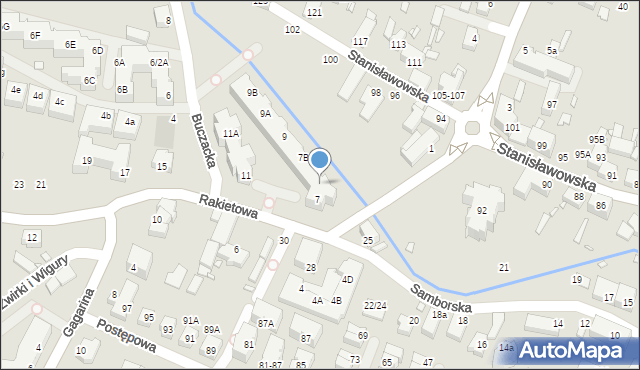 Wrocław, Rakietowa, 7A, mapa Wrocławia