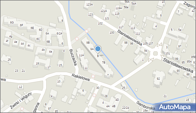 Wrocław, Rakietowa, 9, mapa Wrocławia