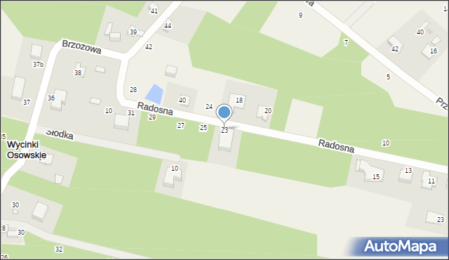 Wycinki Osowskie, Radosna, 23, mapa Wycinki Osowskie