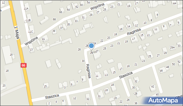 Wysokie Mazowieckie, Raginisa Władysława, mjr., 29, mapa Wysokie Mazowieckie