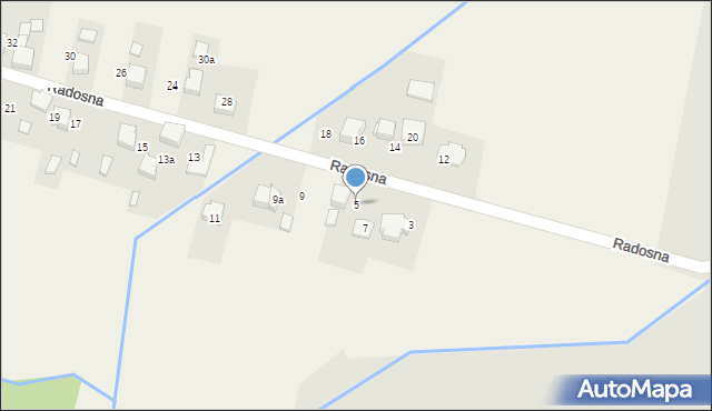 Zabagnie, Radosna, 5, mapa Zabagnie