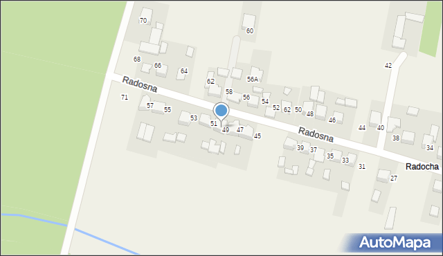 Zabagnie, Radosna, 59, mapa Zabagnie