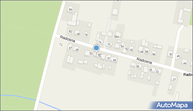 Zabagnie, Radosna, 61, mapa Zabagnie