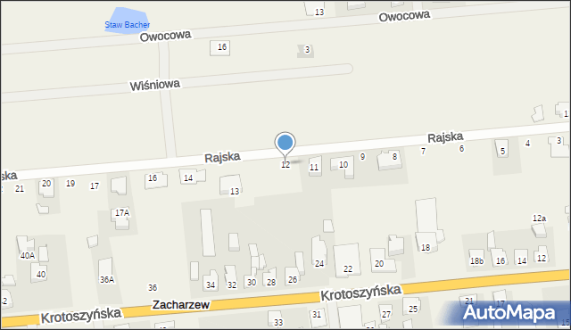 Zacharzew, Rajska, 12, mapa Zacharzew