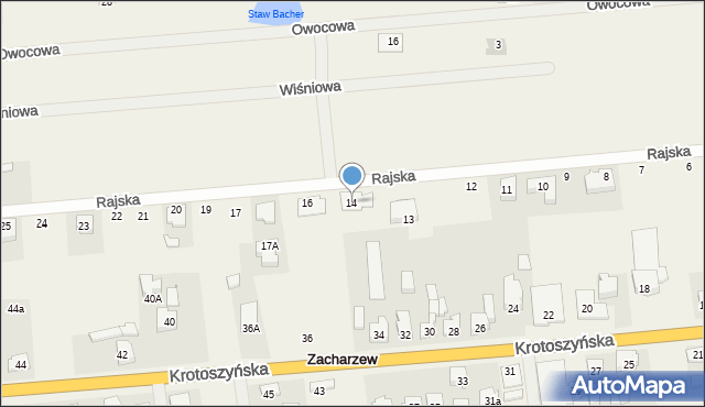 Zacharzew, Rajska, 14, mapa Zacharzew