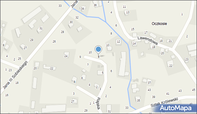 Zagacie, Rajska, 8, mapa Zagacie