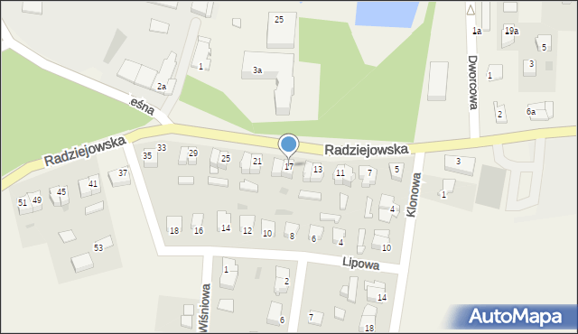 Zakrzewo, Radziejowska, 17, mapa Zakrzewo