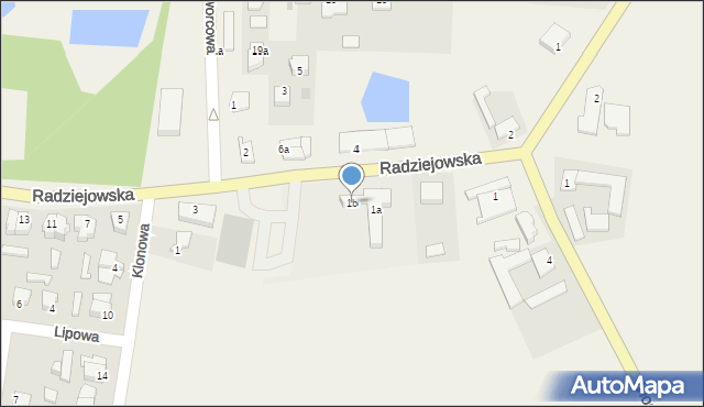 Zakrzewo, Radziejowska, 1b, mapa Zakrzewo