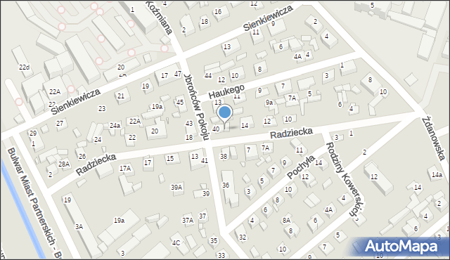 Zamość, Radziecka, 16, mapa Zamościa