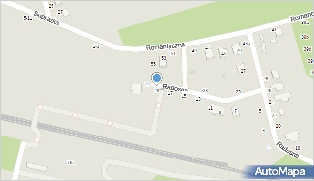 Zgierz, Radosna, 19, mapa Zgierz