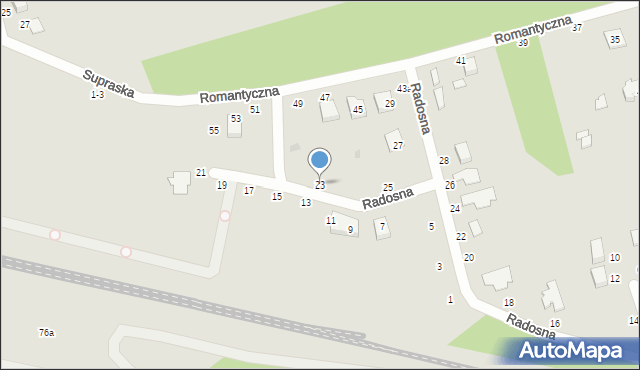 Zgierz, Radosna, 23, mapa Zgierz