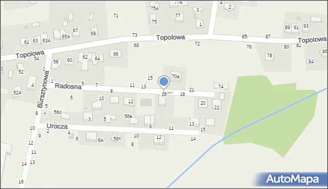 Zgłobice, Radosna, 16, mapa Zgłobice