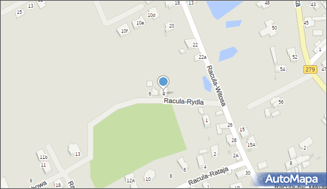 Zielona Góra, Racula-Rydla Lucjana, 4, mapa Zielona Góra