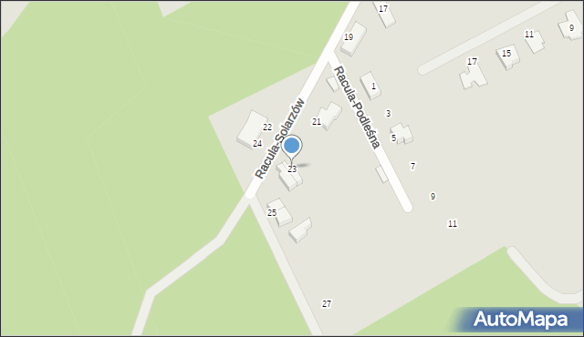 Zielona Góra, Racula-Solarzów Zofii i Ignacego, 23, mapa Zielona Góra