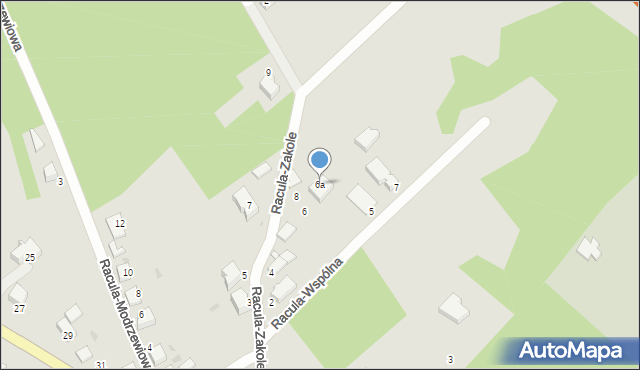 Zielona Góra, Racula-Zakole, 6a, mapa Zielona Góra