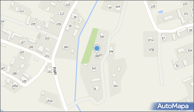 Żołynia, Raki, 34A, mapa Żołynia