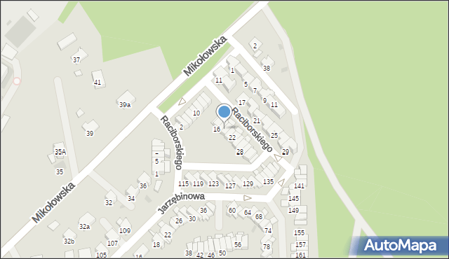 Żory, Raciborskiego, 18, mapa Żor