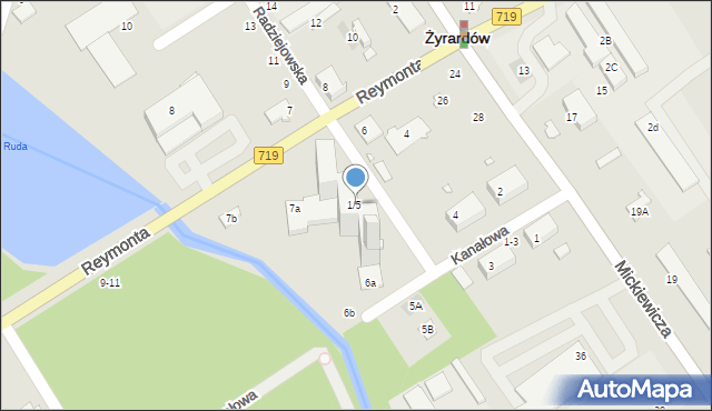 Żyrardów, Radziejowska, 1/5, mapa Żyrardów