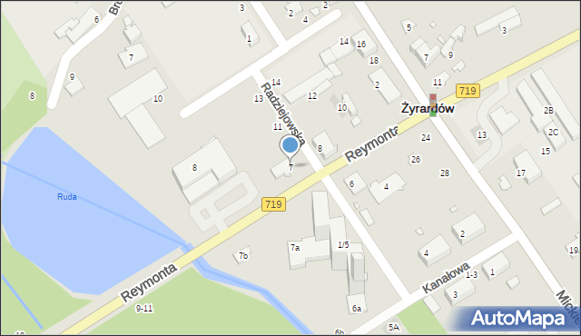 Żyrardów, Radziejowska, 7, mapa Żyrardów