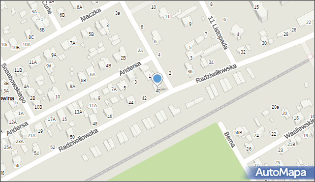 Żyrardów, Radziwiłłowska, 40, mapa Żyrardów