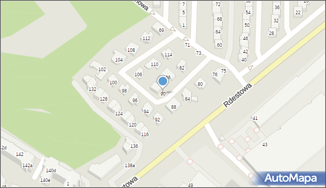 Gdynia, Rdestowa, 90, mapa Gdyni